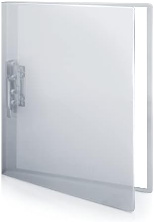 CRANBURY Punchless Binder - (Gray) Clamp Binder Holds 100 8.5x11" Pages, Clip Binder Folder with Translucent Cover, Punchless Grip Binder Without Rings, Acid-Free Archival Quality