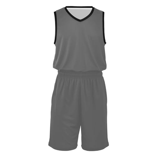 Ensemble short de basket-ball en jersey gris foncé idéal pour vos matchs de streetball