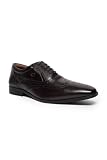 Louis Philippe Scarpe Oxford formali da uomo in pelle di alta qualità con fodera traspirante antiscivolo e tacco in TPR, marrone, 43.5 EU Stretta