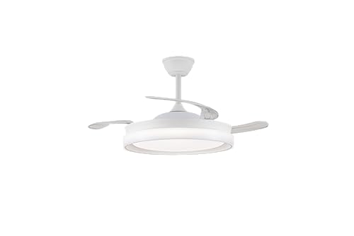 wonderlamp - Ventilador de Techo Silencioso, SMART Control por Mando y App, Nestera Evo Blanco con Aspas Retráctiles Ø106 cm, Motor DC 6 Velocidades, LED 72W 7920 lm Regulable CCT - imagen 7