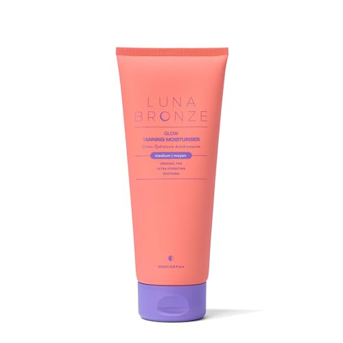 Luna Bronze Glow Gradual Tanning Moisturiser Medium Hydrating Vegan with Shea Butter Raspberry Extract Grape Seed Oil