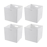 Ysmiltion 13 Inches Collapsible Plastic Storage Cubes Organizer, Foldable Storage Cube Bins, 4 Packs