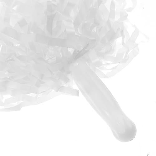 Pompons de cheerleading blancs solides contre la fatigue - 3