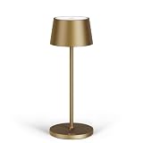 Madrigal Stilosa XL - Lámpara LED recargable USB de Mesa Regulable - Larga duración - Luz regulable (Dimmer) con un toque - Casa y restaurante - Protección IP54 - Dorado Oscuro