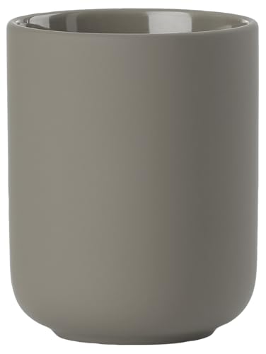 Image of ZONE DENMARK Nova One Toothbrush Mug | Sleek and Modern Bathroom Accessory | Revitalize Your Daily Routine with Scandinavian Elegance and Practicality Unite in This Soft Touch Coating (Beige (Taupe)