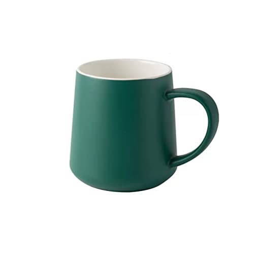 Nff Kaffeebecher, Große Tasse Aus Mattierter Keramik, Mit Henkel, Frühstücksmilchbecher, Teebecher Geeignet for Kaffee, Milch, Saft, 450 Ml (Color : Green)