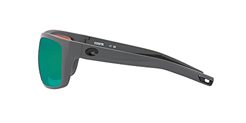 Costa Del Mar Men's Broadbill Polarized Square Sunglasses, Matte Grey/Green Mirrored Polarized-580G, 61 Mm #TOP29