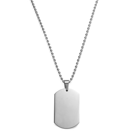 Lucleon Collar con placa de identificación negra para hombre, cadena de acero inoxidable para hombre, accesorio duradero y elegante, perfecto para uso diario y ocasiones especiales, 60, Metal, No es