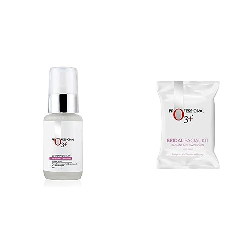 O3+ Whitening Serum for Pigmentation Control and Skin Brightening, 50ml & O3+ Bridal Facial Kit for Radiant & Glowing Skin - Suitable for All Skin Types (120g, Single Use) Combo