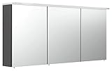 emotion Spiegelschrank 140cm inkl.Design Acryl-Lampe und Glasböden anthrazit seidenglanz