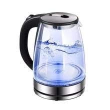 credsy Stainless Steel & Glass Tea Kettle - Electric Kettle - Cordless with One Touch Lid and Open Button Fast Heating - Auto Shut-Off and Boil Dry Protection Tech -2000 W 2.00L