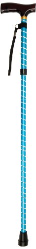Disco DeVilbiss Healthcare azul Twist Pattened  Bastón plegable con mango de madera