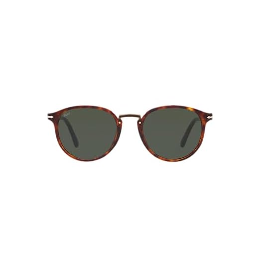 Óculos de sol ovais Persol PO3210S, preto/verde polarizado, 51 mm
