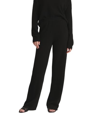 NAADAM Cashmere Paperbag Wide Leg Pants, Black, XL