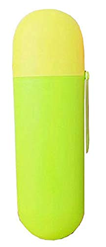 Inception Pro Infinite Portacepillos de viaje – Pasta dentífrica – Funda – Contenedor – Baño – Accesorios – Soporte para cepillo de dientes – Color amarillo y verde