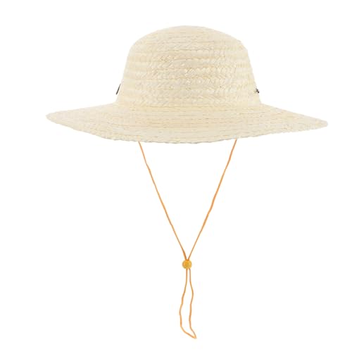 Childrens Sun Hat for Boys and Girls DIY Wheat Straw Beach Hat Uv Protection Comfortable Outdoor Straw Cap Beige