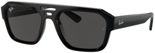 Ray-Ban RB4397 Sunglasses Bundle: RB 4397 CORRIGAN 667787 Black/Dark Grey Polyamide Standard and Eyewear Cleaning Kit