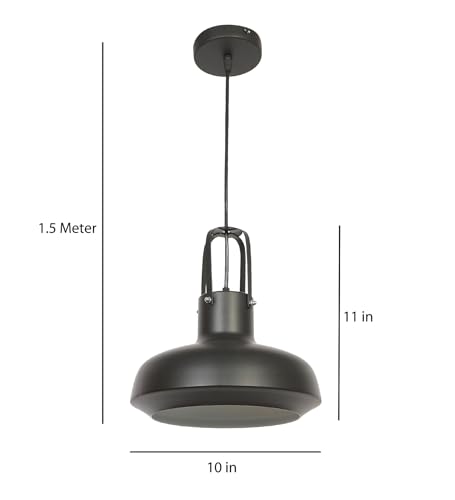 Image of MONI Lights Celling Hanging Light for Room, Table, Holl, Garden House Decoration Pendants Light of Pattern Aluminium Black L-062BLK(Pack of 2)