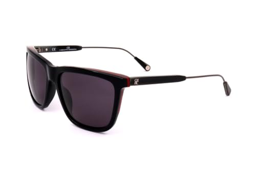 Carolina Herrera SHE809 0700 56 - Gafas de sol unisex, Negro y rojo brillante, 56