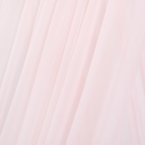 Image of MLMC Blush Pink Wedding Arch Draping Fabric 2 Panels 29 inch x 20 FT Extra Long Gauze Drapes Sheer Backdrop Curtains 6.6 Yards Outdoor Drapery Panels for Wedding Baby Shower Party Ceiling Decoration