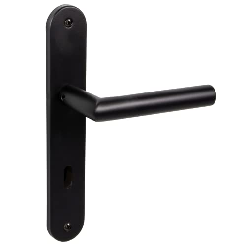 Gedotec Manilla de puerta de habitación con placa larga, herrajes vintage antiguos – CHAPO-L | BB – cerradura | picaporte para puertas interiores | 1 par