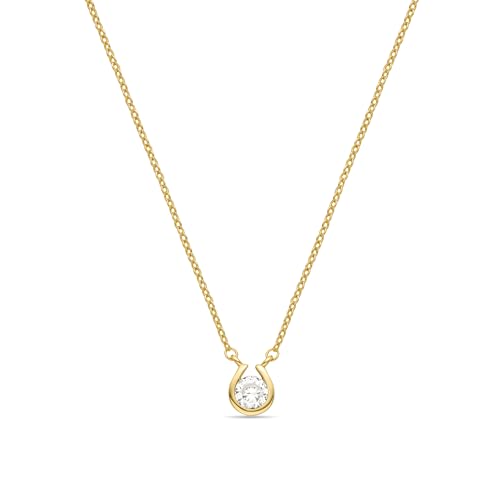 LUXENTER Collar con Circonita Brillante acabado en Oro 18K. Color Dorado. Joyas para Mujer - Modelo Ceol