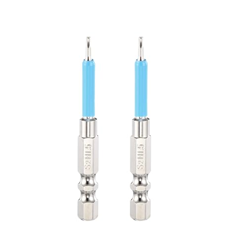 Image of sourcing map 2pcs Hex Impact Screwdriver Bits 1.5mm (H1.5) Magnetic Hexagonal Head 1/4" Hex Shank 65mm (2.6") Long Chrome Plating S2 Steel Hexagon Wrench Drill Bits Electric Power Tools