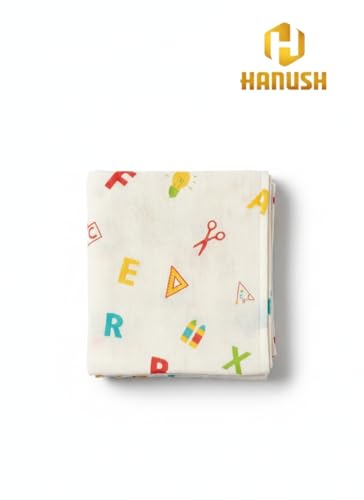 Image of HANUSH 100% Muslin Organic Cotton Kids Towel (75*100 cm)| Ultra Soft 2-Layer Newborn Bath Wrap & Toddler Towel | Highly Absorbent, Breathable Kids Body Wash Cloth for Infants & Boys, Girls (3-9 Years)