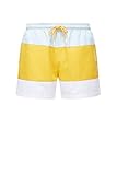BOSS Herren Coco Badeshorts aus recyceltem Material mit Colour-Block-Streifen Hellgelb S