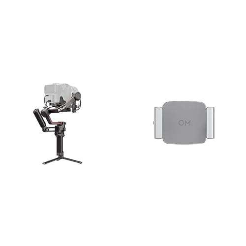 DJI RS 3 Pro Combo – 3-Achsen Gimbal-Stabilisator für DSLR- und Kinokameras & OM Handyklemme (mit integriertem Zusatzlicht)