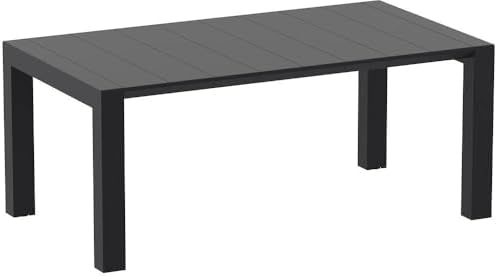 Compamia Vegas 86" Extendable Patio Dining Table in Black, Commer...