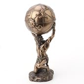 Estatua de Atlas griega acabado bronce 8.38 pulg miniatura 2