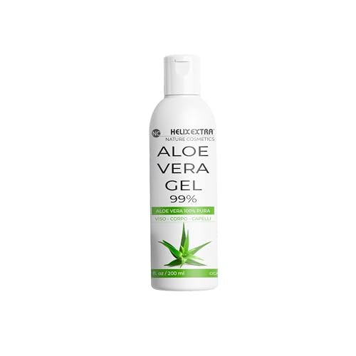 Aloe Vera Gel Puro, Biologico, Lenitivo per pelli irritate. Per Viso, Corpo e Capelli. Idratante, rinfrescante post scottature solari, post depilazione e rasatura.200 ML