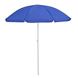 SMLIXE 6.5ft Beach Umbrella UV Protection with Tilt Mechanism&Sand Anchor,Portable Outdoor Sunproof Umbrella Wind Resistant with Carry Bag for Seaside, Royal Blue
