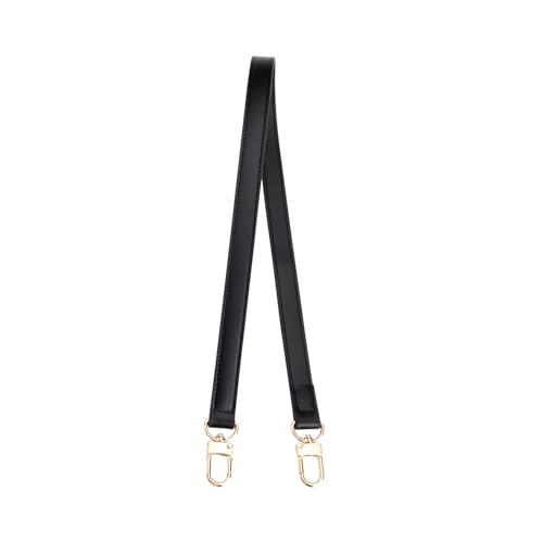 Image of Genuine Vachetta Leather Shoulder Bag Strap Replacement for Graceful Tote Bag(BLACK-Width:0.7in&Length:27.5in)