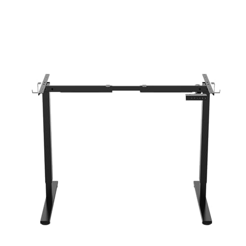 Image of SE1 / Flexi Spot EN1 Electric Standing Desk | Anti-Collision Detection | 5Y Warranty | Ergo Height Adjustable Sit Stand Table for Home Office with 80kg Load, 2 Hooks (Black Frame, Frame Only)