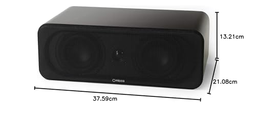 Micca RB42-C Premium Center Channel Bookshelf Speaker with Dual 4-Inch Woofers and Silk Tweeter, Clearer Dialogue for Home Theater Surround Sound Systems, Single, Dark Walnut