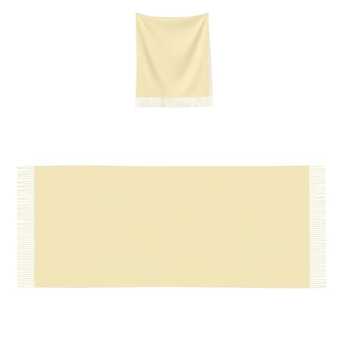 Foulards et écharpes à franges personnalisables noir et jaune amande - 7