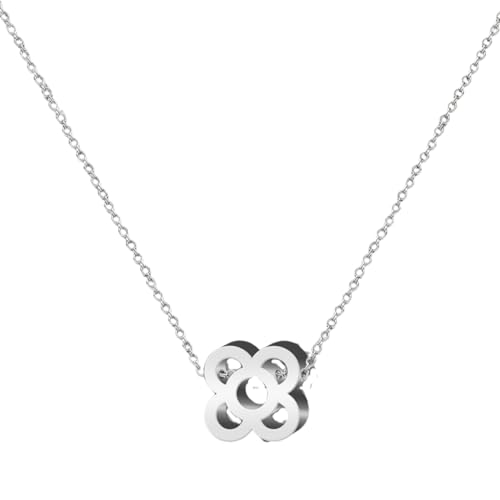 cotigo – Collar Símbolos de España en Acero Inoxidable | Trisquel, Pintaderas, Vieira, Indalo, Estrella Mudéjar, Panot | Collar Unisex Ajustable | Amuleto Cultural (FLOR DE BARCELONA 3)