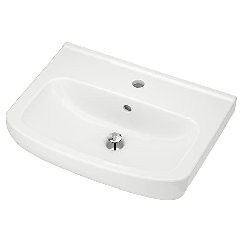 Lavabo simple BJÖRKÅN 54 x 40 cm vasque rectangulaire encastrable blanche - 2