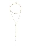 [ROSELLA] ネックレス ロングチェーン 二連 重ね付け おしゃれ チョーカー Y字 レディース Tシャツ トレーナー アクセサリー (ゴールド)