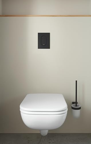 GROHE Arena Cosmopolitan S Flush Plate for Concealed Cisterns (Dual Flush or Start-and-Stop Actuation for Pneumatic Drop Valve AV1, Water Saving, Vertical Fit), Size 130x172mm, Phantom Black, 37624KF0 - Image 3