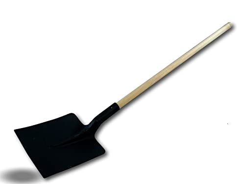 Pelle de terrassier | Manche 110 cm Bois fabriqué en France | Bout carré Acier | Pelle-bêche | Creuser trancher des Racines racler des Surfaces | Outil Jardinage | Kibros PELCARM