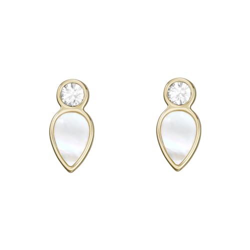 Fossil Damen Ohrringe aus goldfarbenem Edelstahl mit...