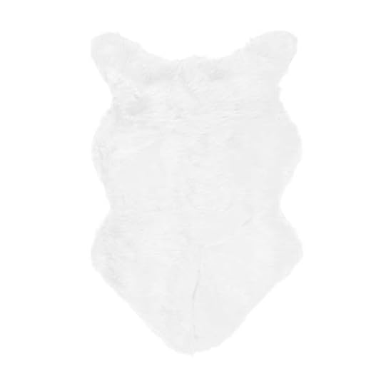 Tapetes de Área de Pele de Carneiro Falsa, Tapete Lavável e Anti Bolinhas de 15, 8 X 23, 6 Pol., para Pendurar Sobre Sofá, Chão, Cadeira ou Simplesmente Ao Lado de Sua Cama(Branco)