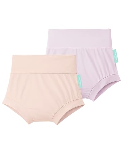 Baby Bloomers Bummies, Soft Bamboo Viscose High Waist Belly Shorts & Diaper Cover for Infant Toddler Girls Boys, 2-Pack