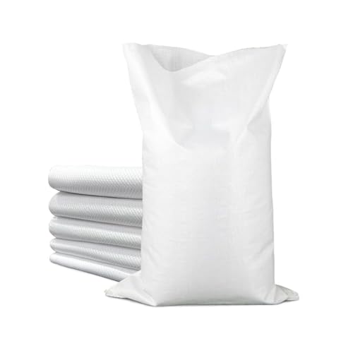 ERFU Sacs à Débris 50x80 cm Lot de 100 - Sacs de Chantier, de Jardin et à Sable | Tissés PP - Ultra-Résistants | Réutilisables