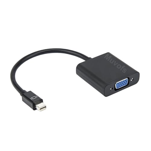Image of Mini DP to VGA Adapter, Mini Display Port Male Thunderbolt Compatible to VGA Female Converter, Black MFMDPMVGF