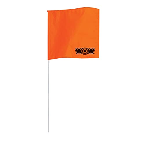 WOW Sports Watersports Safety Signal Flag - Orange - 24 in Pole - Floating Design for Boating - Diver Down Alert