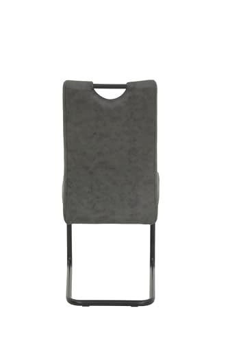 Chaises de salle à manger en microfibre anthracite Jupiter de prestige - 6